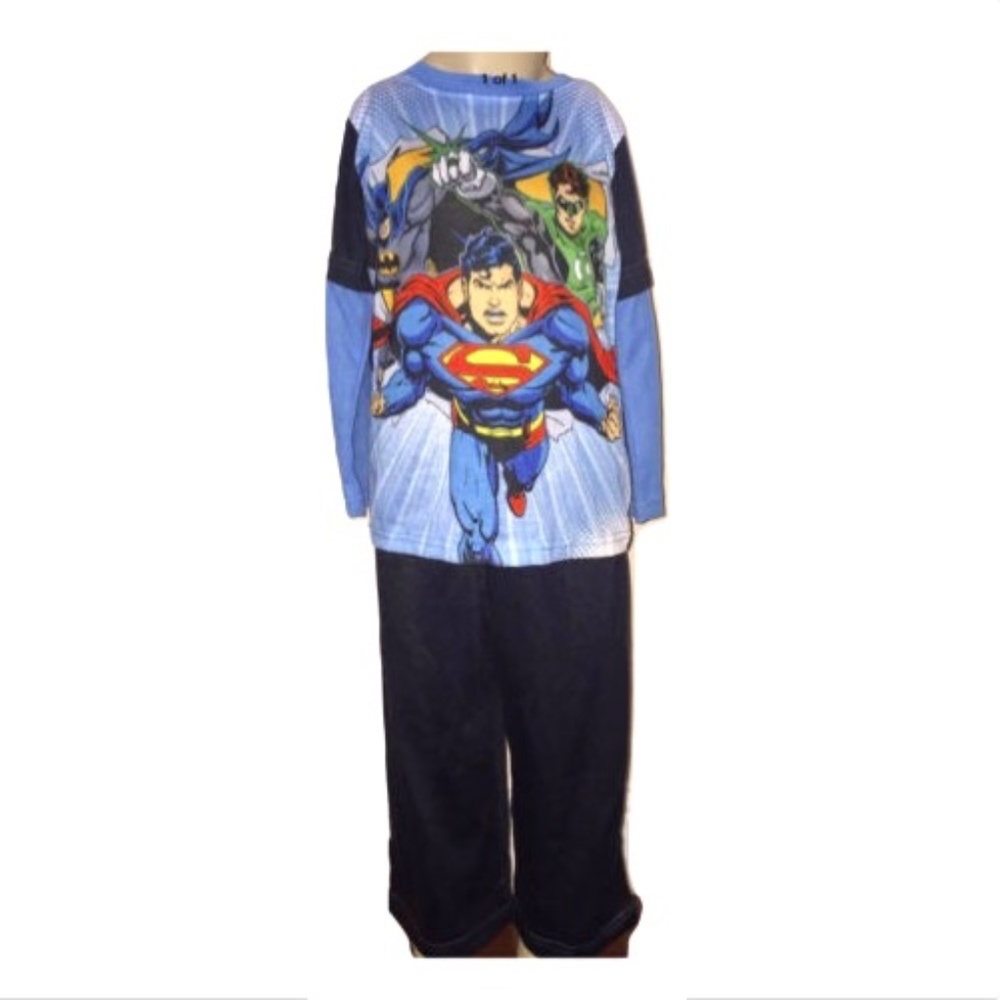Justice League Boys 2 Piece Long Sleeve Pajama Set